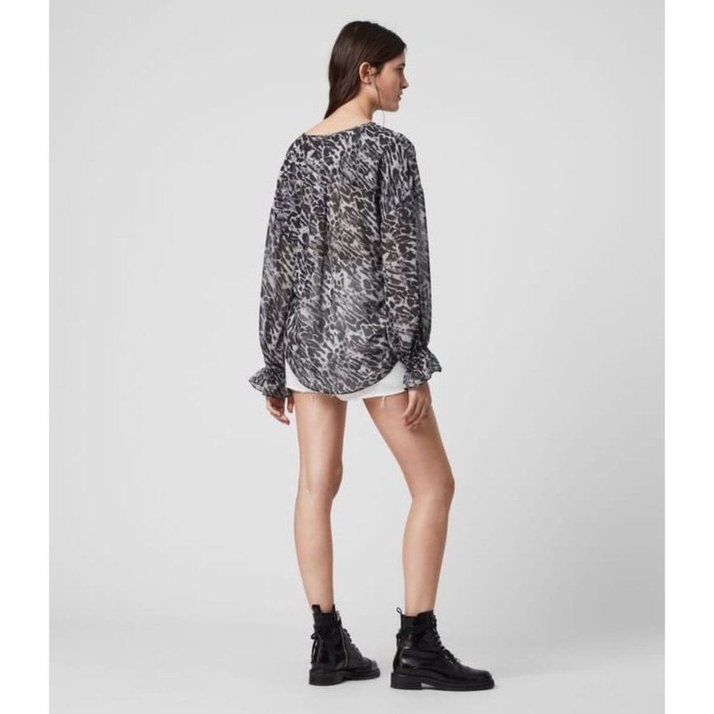 AllSaints NWT Penny Ambient Top in Pale Grey size XS - Picture 2 of 10